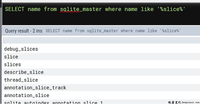 Perfetto查看所有的表/视图名字