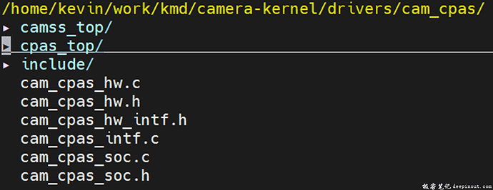 camera kmd 代码目录