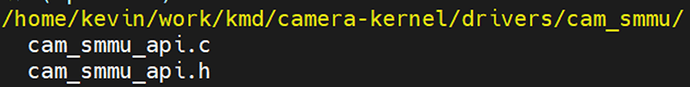camera kmd 代码目录