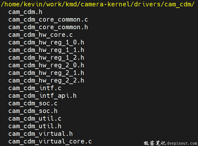 camera kmd 代码目录