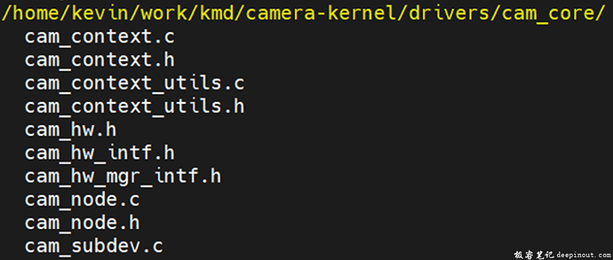 camera kmd 代码目录