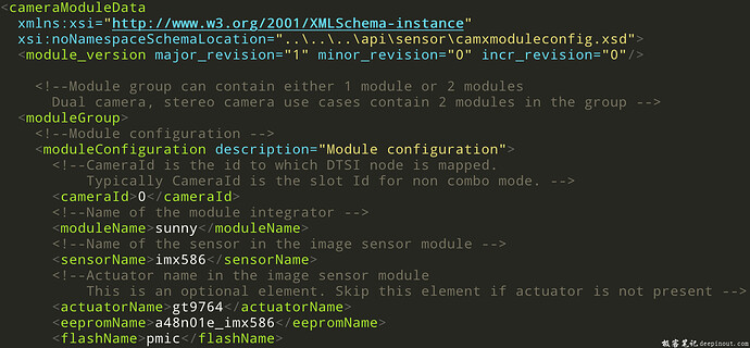 Camera Sensor 模组 XML详解